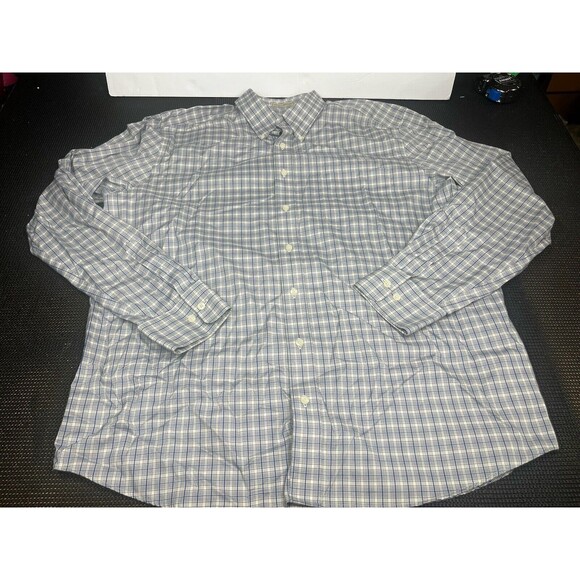 Eddie Bauer Men's Extra Large Tall Shirt Blue Plaid‎ Long Sleeve - Picture 1 of 5